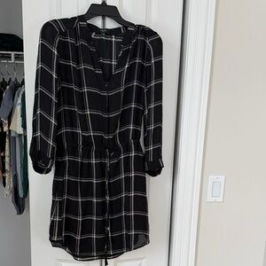 Black and White Plaid Women's Dress